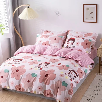 Home Textile Bedding Sets 5 size Pink Girls Summer Bed Linens 3/4pcs Duvet Cover Set Pastoral Bed Sheet AB Side Duvet Cover 
Home Textile Bedding Sets 5 size Pink Girls Summer Bed Linens 3/4pcs Duvet Cover Set Pastoral Bed Sheet AB Side Duvet Cover