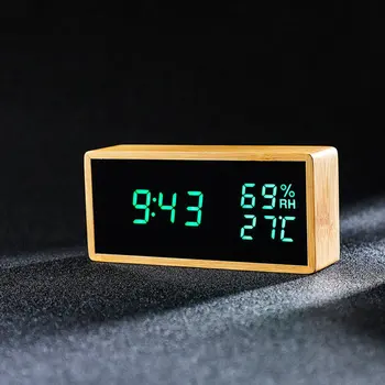 2 In 1 Bamboo Electronic Clock LED Digital Bell Alarm Clock Solid Wooden Clock Temperature Humidity Bedroom Students Desk Clock
2 In 1 Bamboo Electronic Clock LED Digital Bell Alarm Clock Solid Wooden Clock Temperature Humidity Bedroom Students Desk Clock