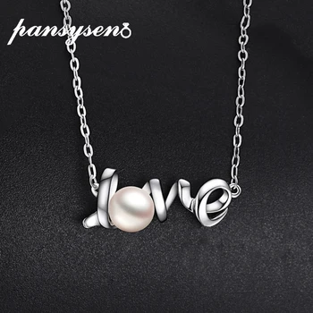 PANSYSEN 100% 925 Sterling Silver Love Letter 7mm Round Pearl Necklaces Pendants for Women Wholesale Fine Jewelry Necklace Gifts 
PANSYSEN 100% 925 Sterling Silver Love Letter 7mm Round Pearl Necklaces Pendants for Women Wholesale Fine Jewelry Necklace Gifts