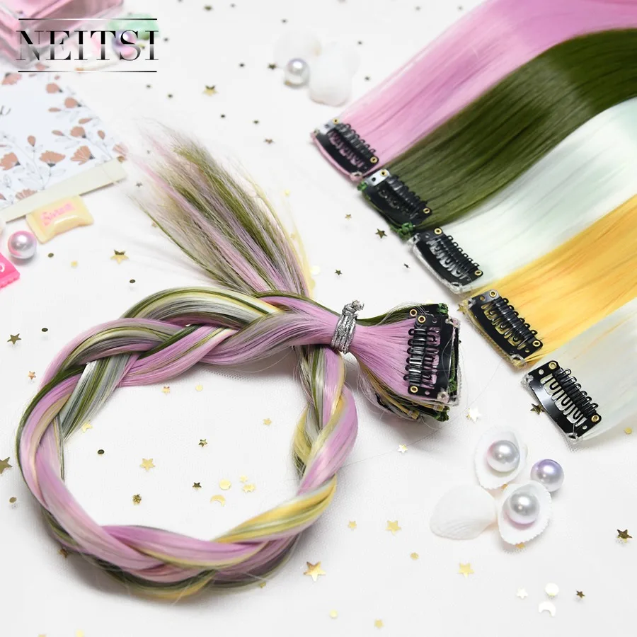 Neitsi 20'' One Set Ombre Single Clip In One Piece Straight Synthetic Hair Extensions Hairpiece For Woman 5 Color 10pcs/Set
Neitsi 20'' One Set Ombre Single Clip In One Piece Straight Synthetic Hair Extensions Hairpiece For Woman 5 Color 10pcs/Set