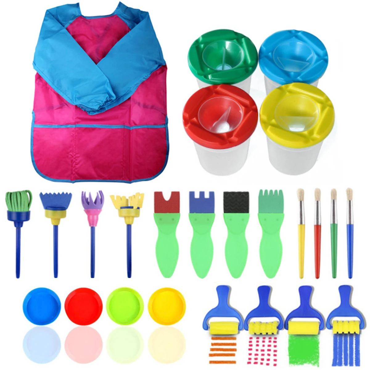 25pcs/Set Kids Children Sponge Paint Brushes Drawing Tools Painting Brushes Washing Buckets Waterproof Apron Drawing Art Sets
25pcs/Set Kids Children Sponge Paint Brushes Drawing Tools Painting Brushes Washing Buckets Waterproof Apron Drawing Art Sets