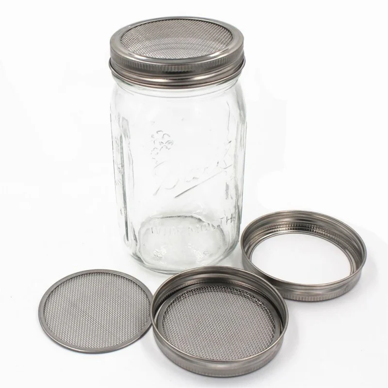 

Seed Sprouter Germinatio Cover Kit Sprouting Jars with Stainless Steel Germination Strainers Lids Set to Grow Your Own Sprouts