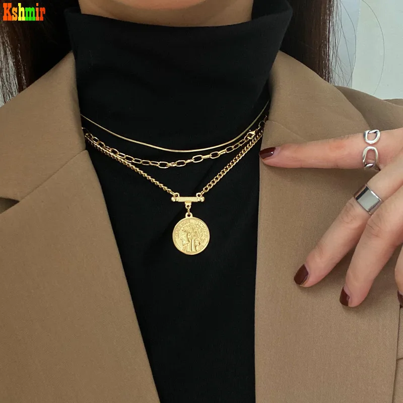 Kshmir 2020 Multilayer necklace bracelet trendy retro choker geometric circular head pendant sweater chain
Kshmir 2020 Multilayer necklace bracelet trendy retro choker geometric circular head pendant sweater chain