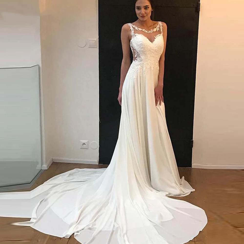 LORIE-Sleeveless-Chiffon-Wedding-Dresses-Boho-2020-Lace-Appliqued-Beach-Princess-Bridal-Gowns-Plus-Size-Wedding