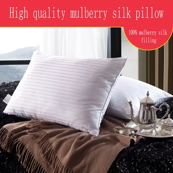 Chinese Natural 100% Mulberry Silk Single Pillow Orthopedic Neck Pillows Hotel Memory Pillow for Health Sleeping Standard size 
Chinese Natural 100% Mulberry Silk Single Pillow Orthopedic Neck Pillows Hotel Memory Pillow for Health Sleeping Standard size