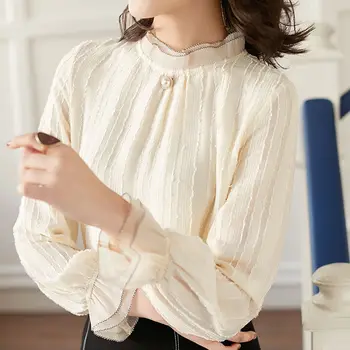 Women High Collar Office Lady Chiffon Lace Turtleneck Harajuku blouses for Women Aesthetic shirts Clothes tees
Women High Collar Office Lady Chiffon Lace Turtleneck Harajuku blouses for Women Aesthetic shirts Clothes tees