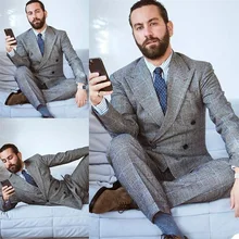 Vintage Men Suits Set Houndstooth Tailor-Made 2 Pieces Double Breasted Slim Fit Blazer Jackets Formal Business Causal Prom
Vintage Men Suits Set Houndstooth Tailor-Made 2 Pieces Double Breasted Slim Fit Blazer Jackets Formal Business Causal Prom