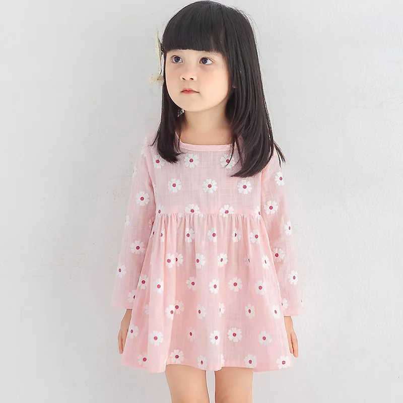 2019 Spring Autumn Baby Girl Dress Cotton Long Sleeve Children Dresses Polka Dot Kids for Girls Fashion Clothing | Детская одежда и