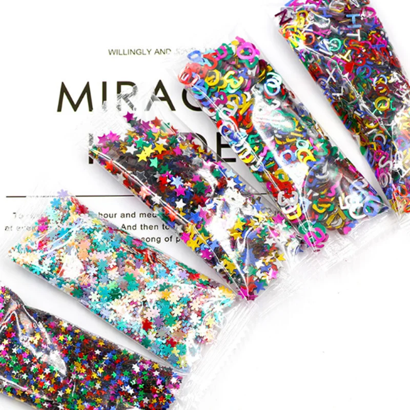 10g/Pack Star Snowflake Glitter Sequins Nail Art Decoration Alphabet Loose Sequins Epoxy Resin Mold Filler For DIY Jewelry Craft
10g/Pack Star Snowflake Glitter Sequins Nail Art Decoration Alphabet Loose Sequins Epoxy Resin Mold Filler For DIY Jewelry Craft