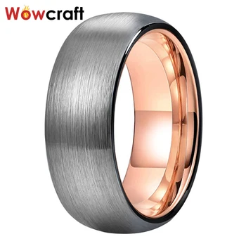 8mm Rose Gold Wedding Ring Tungsten Carbide Engagement Bands Black Edges Top Brushed Finish
8mm Rose Gold Wedding Ring Tungsten Carbide Engagement Bands Black Edges Top Brushed Finish