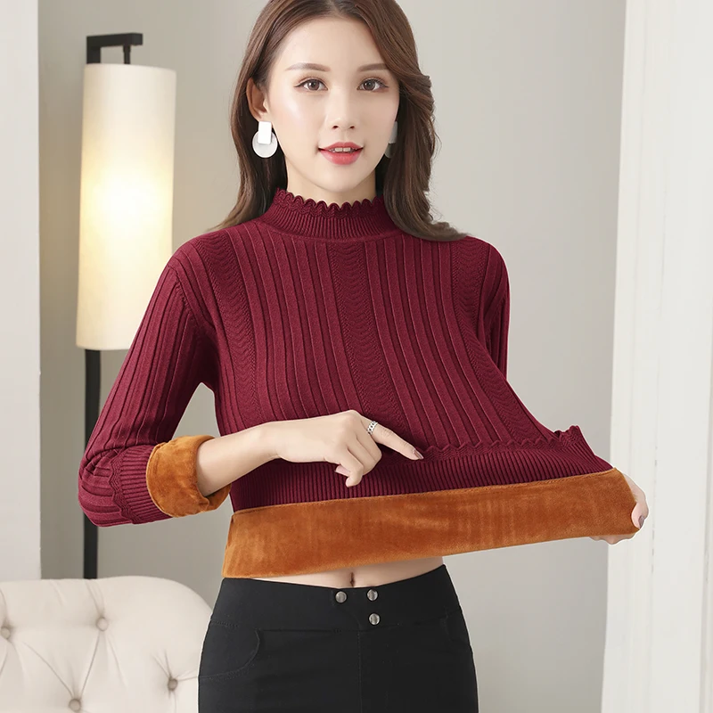 Sweater Women Thermal Knitted Sweaters for Women Thickened Warm Knitted Sweater Woman Long Sleeve Sweaters Plus Velvet Pullovers
Sweater Women Thermal Knitted Sweaters for Women Thickened Warm Knitted Sweater Woman Long Sleeve Sweaters Plus Velvet Pullovers