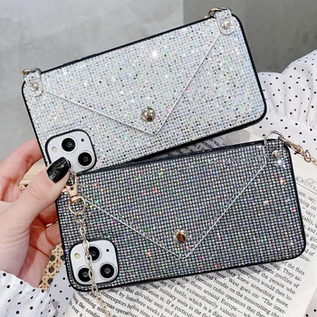 Shining Glitter Card Slot Phone Case For iPhone 11 Pro Max XS Max 7 8 6 6S Plus X Chain Lanyard Leather Back Cover Girl Coque
Shining Glitter Card Slot Phone Case For iPhone 11 Pro Max XS Max 7 8 6 6S Plus X Chain Lanyard Leather Back Cover Girl Coque