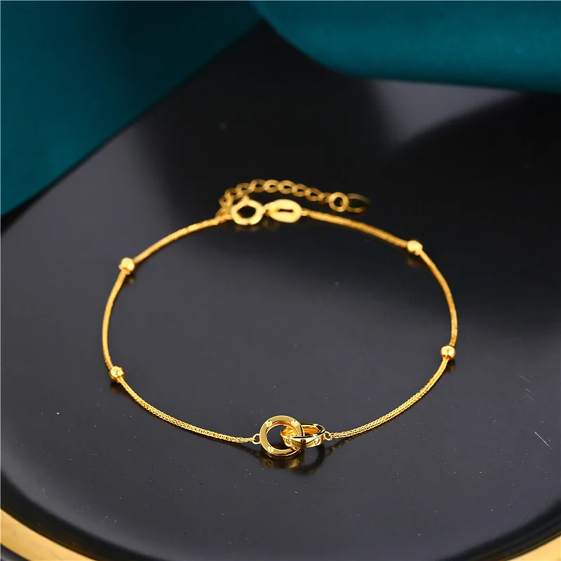 UBESTNICE Pure 18K Yellow Gold Bracelets Trendy Office 750 Rose Gold Double Circles Fine Jewelry For Women Girl Gift All-Match
UBESTNICE Pure 18K Yellow Gold Bracelets Trendy Office 750 Rose Gold Double Circles Fine Jewelry For Women Girl Gift All-Match