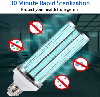 110V 220V Ultraviolet Sterilizer Led Corn Light Bulb E27 60W Germicidal Sterilization UV Disinfection Lamp Kill Mites Deodorizer
110V 220V Ultraviolet Sterilizer Led Corn Light Bulb E27 60W Germicidal Sterilization UV Disinfection Lamp Kill Mites Deodorizer