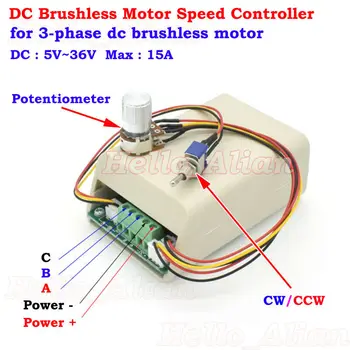 15A DC 5V-36V 12V 24V 36V Brushless Motor Controller Brushless fan controller CW CCW Reversible Switch
15A DC 5V-36V 12V 24V 36V Brushless Motor Controller Brushless fan controller CW CCW Reversible Switch