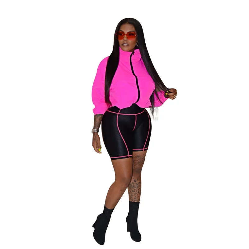 Adogirl Women Tracksuit Two Piece Set Stand Collar Zipper Long Sleeve Loose Jacket + Skinny Shorts Female Outdoor Sportswear
Adogirl Women Tracksuit Two Piece Set Stand Collar Zipper Long Sleeve Loose Jacket + Skinny Shorts Female Outdoor Sportswear