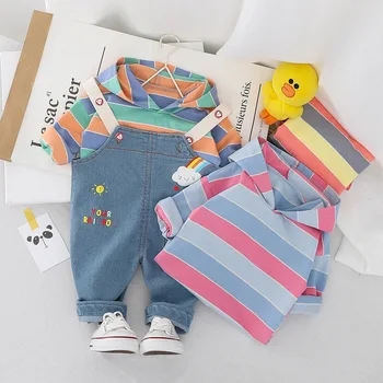 Kids Baby Girls Boys Clothes Sets Stripe Hooded T shirt Overalls Pants 2Pcs Baby Sets Infant Boy Clothing Set Baby Girls Outfits 
Kids Baby Girls Boys Clothes Sets Stripe Hooded T shirt Overalls Pants 2Pcs Baby Sets Infant Boy Clothing Set Baby Girls Outfits