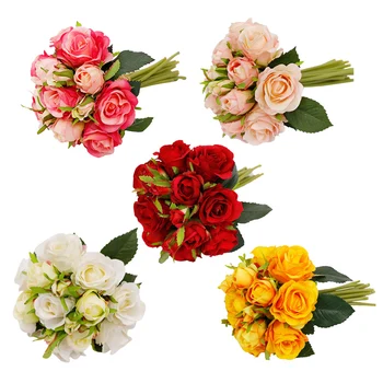 Artificial Rose Flower Bouquet Desktop Decoration Silk Cloth Fake Flower for Family Home Wedding Party Banquet Decoration
Artificial Rose Flower Bouquet Desktop Decoration Silk Cloth Fake Flower for Family Home Wedding Party Banquet Decoration