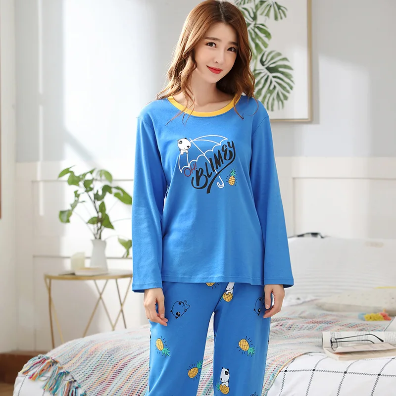 Extra Large Bright Blue Pajamas Women's Spring And Autumn Pure Cotton Long Sleeve Loose-Fit Fat Mm Plus-sized 200 Set
Extra Large Bright Blue Pajamas Women's Spring And Autumn Pure Cotton Long Sleeve Loose-Fit Fat Mm Plus-sized 200 Set