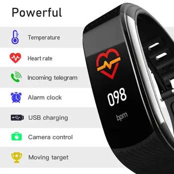 C6T Waterproof Temperature Measuring Heart Rate Sleep Monitoring Smart Bracelet Body temperature j detection bracelet watch
C6T Waterproof Temperature Measuring Heart Rate Sleep Monitoring Smart Bracelet Body temperature j detection bracelet watch