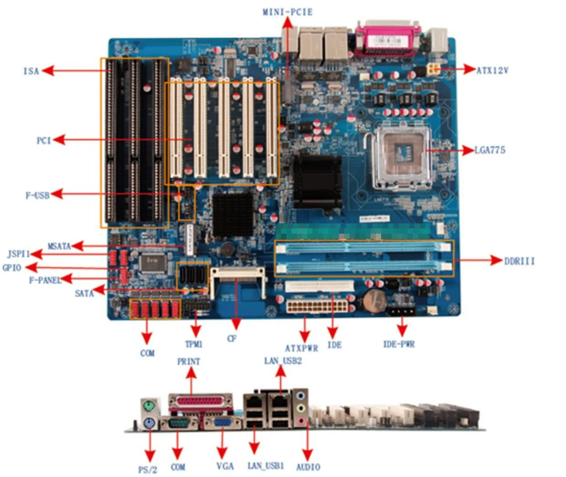 Новая материнская плата IPC для Intel G41 DDR3 слот ISA 5-PCI 2-LAN 2-ISA 6-COM замена промышленной