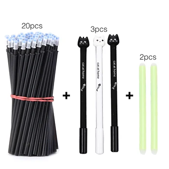 25Pcs/Lot Cat Erasable Pen Set Cute Pens Washable Gel Pen Eraser 0.5mm Refill Rods Office School Kawaii Writing Stationery Gifts
25Pcs/Lot Cat Erasable Pen Set Cute Pens Washable Gel Pen Eraser 0.5mm Refill Rods Office School Kawaii Writing Stationery Gifts