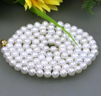 New Long 8-9MM Natural White round Freshwater Cultured Pearl Necklace 35" 50“
New Long 8-9MM Natural White round Freshwater Cultured Pearl Necklace 35" 50“