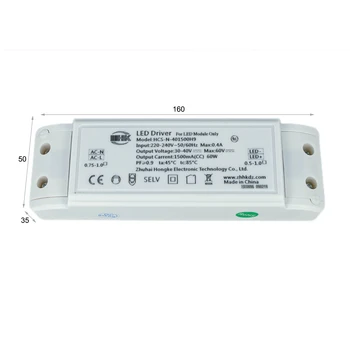 LEDLUX CC4466 Led Driver CC 1500mA 30V-60VDC 60W power supply constant current for Led panel 60 X60cm 120 X30cm
LEDLUX CC4466 Led Driver CC 1500mA 30V-60VDC 60W power supply constant current for Led panel 60 X60cm 120 X30cm