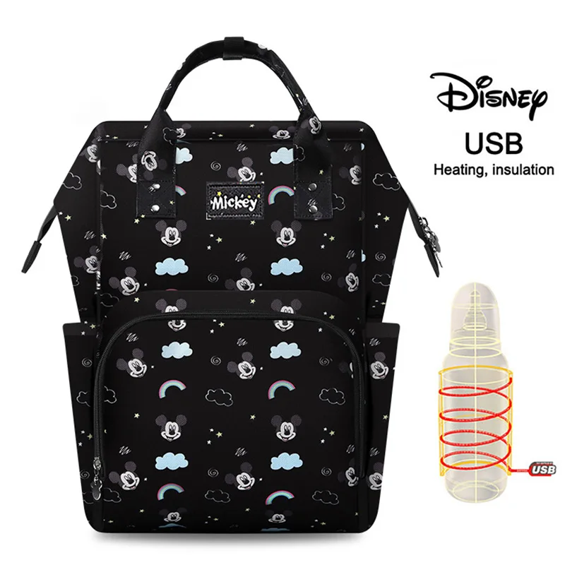 

Disney Diaper Bag Backpack Mummy Insulation Nappy Bags Minnie Mickey Big Capacity Travel Oxford Feeding Baby Diaper Backpack