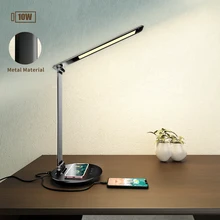 LED Desk Lamp with 10W Wireless Charger USB Charging Port Touch Switch Dimmable Lamp 5 Color Modes 60 min Timer Eye-caring Table
LED Desk Lamp with 10W Wireless Charger USB Charging Port Touch Switch Dimmable Lamp 5 Color Modes 60 min Timer Eye-caring Table