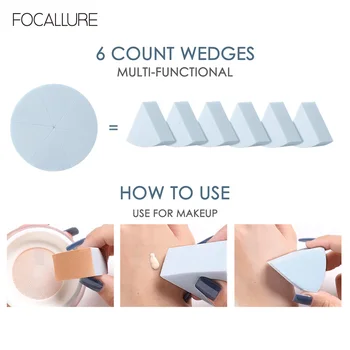 FOCALLURE Cosmetic Puff 6 Count Wedges Professional Makeup Sponge Soft Makeup Tool Use for Makeup and Nail Art
FOCALLURE Cosmetic Puff 6 Count Wedges Professional Makeup Sponge Soft Makeup Tool Use for Makeup and Nail Art