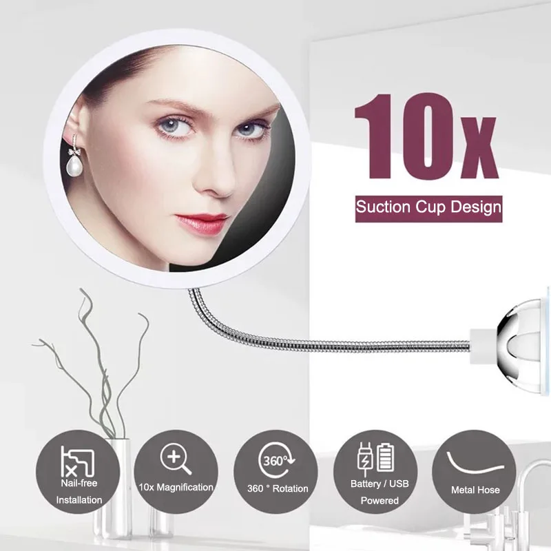 Originality Round LED Light Wall Mirror 360 Degree Rotation 10X Magnifying Flexible Touch Dimmer Switch Makeup Beauty Mirrors
Originality Round LED Light Wall Mirror 360 Degree Rotation 10X Magnifying Flexible Touch Dimmer Switch Makeup Beauty Mirrors