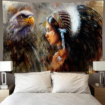 Oil painting Hunter and Eagle Mural Tapestry Background Beach Towel Sitting Blanket Tapestry Wall Hanging Wall Art Home Decorati
Oil painting Hunter and Eagle Mural Tapestry Background Beach Towel Sitting Blanket Tapestry Wall Hanging Wall Art Home Decorati
