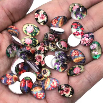 100Pcs Cameos Cabochons Dome Seals Multicolor Flowers Mixed Oval Glass Crafts Jewelry DIY Making Findings 14x10mm
100Pcs Cameos Cabochons Dome Seals Multicolor Flowers Mixed Oval Glass Crafts Jewelry DIY Making Findings 14x10mm