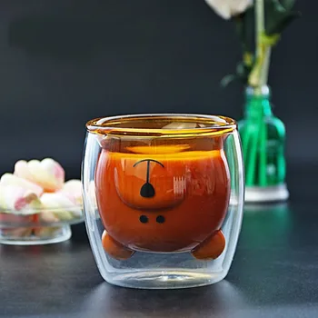 Cute Bear Lead-free Double Wall Handmade Glass Heat Resistant Milk Juice Drink Cup Insulated Clear Glass Tea Coffee Drinkware 
Cute Bear Lead-free Double Wall Handmade Glass Heat Resistant Milk Juice Drink Cup Insulated Clear Glass Tea Coffee Drinkware