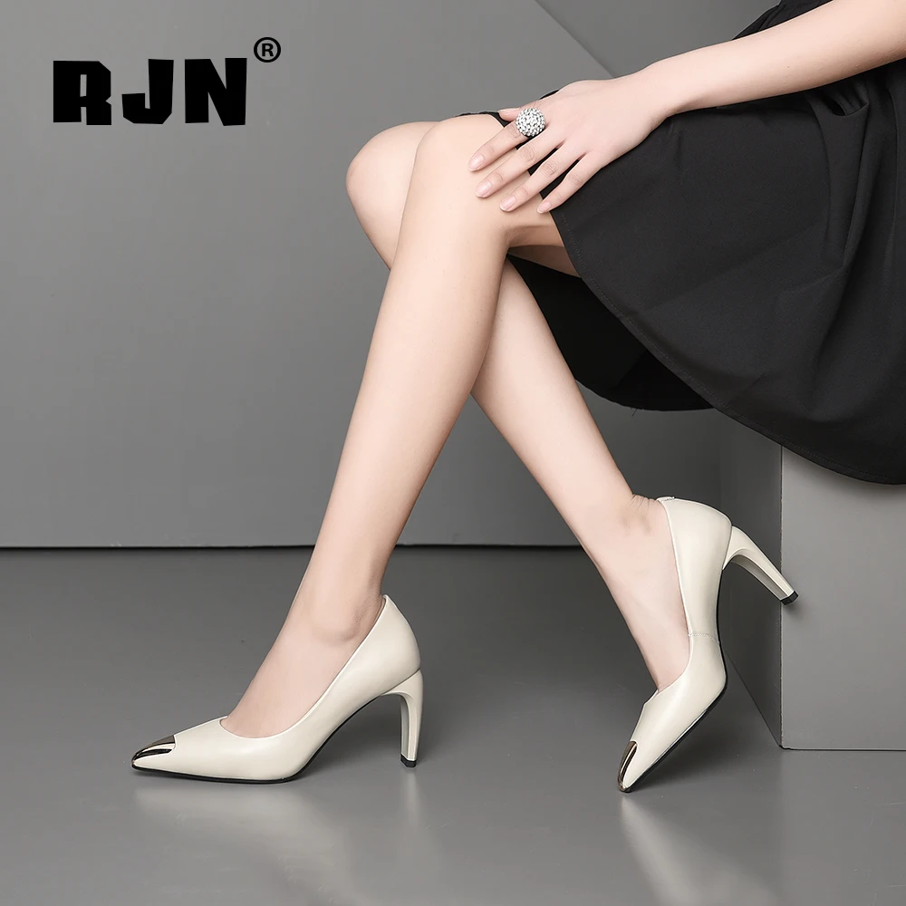 RJN Fashion Matel Decoration Pumps Cow Leather Pointed Toe Strange Style Heel Slip-On Shoes Shallow Women Pumps For Work RO52
RJN Fashion Matel Decoration Pumps Cow Leather Pointed Toe Strange Style Heel Slip-On Shoes Shallow Women Pumps For Work RO52