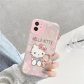 Милый чехол для телефона с рисунком Hello Kitty на заказ для Apple iphone 11 Pro Max 8 7 Plus X XS MAX SE2 XR мягкий прозрачный чехол для задней панели