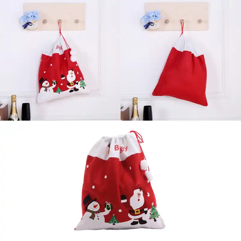 bag for children/santa claus gift bag drawstring type cute candy
