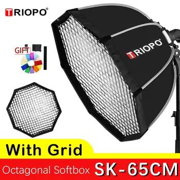 TRIOPO 65cm Octagon softbox Grid Umbrella Softbox with handle For Godox On-Camare Flash speedlite photography studio accessories
TRIOPO 65cm Octagon softbox Grid Umbrella Softbox with handle For Godox On-Camare Flash speedlite photography studio accessories