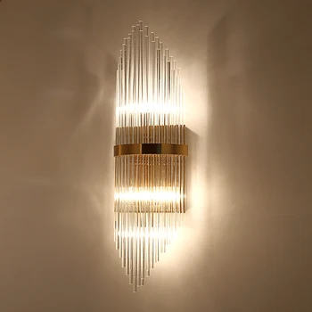 Post-modern Crystal Wall Lamp Bedroom Bedside Light Living Room Study Light Aisle Corridor Lighting Wall Mounted Sconces Golden 
Post-modern Crystal Wall Lamp Bedroom Bedside Light Living Room Study Light Aisle Corridor Lighting Wall Mounted Sconces Golden