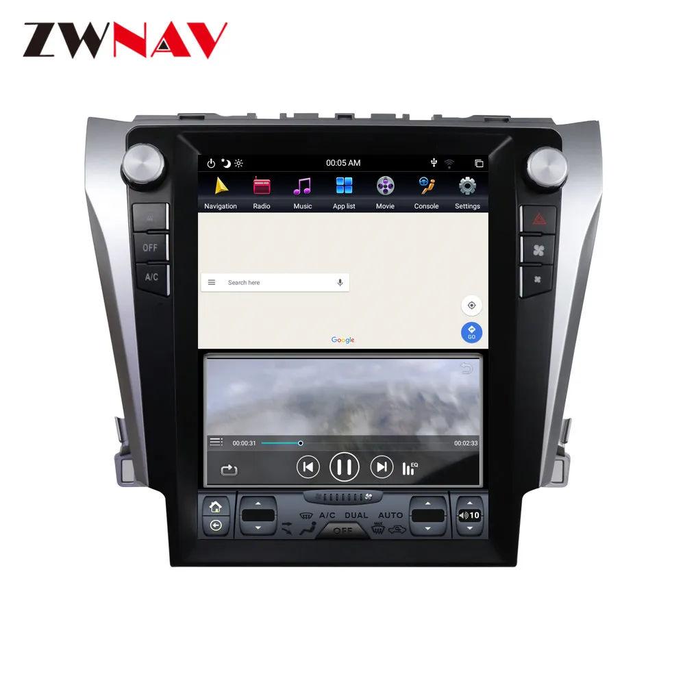 Clearance Android 9.0 PX6 4GB+64GB For Toyota Camry 2007-2011 Automatic Air Conditioning Built-in DSP Carplay Tesla Screen Navigation 5