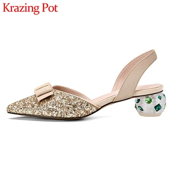 Krazing pot hot plus size pointed toe strange med heel butterfly-knot beauty lady high street fashion summer sandals women L69
Krazing pot hot plus size pointed toe strange med heel butterfly-knot beauty lady high street fashion summer sandals women L69