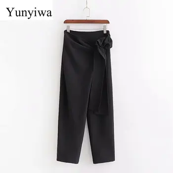 Women Fashion Solid Color Bow Tied Black Harem Pants Femme Ankle Length Leisure Side Zipper Trousers Casual Chic Pants
Women Fashion Solid Color Bow Tied Black Harem Pants Femme Ankle Length Leisure Side Zipper Trousers Casual Chic Pants