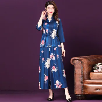 2020 Summer Fashionable Middle Aged Mother Vintage 2 Piece Sets Womens Wide Leg Pants Outfits Plus Size 6xl Luxury loose Suits
2020 Summer Fashionable Middle Aged Mother Vintage 2 Piece Sets Womens Wide Leg Pants Outfits Plus Size 6xl Luxury loose Suits