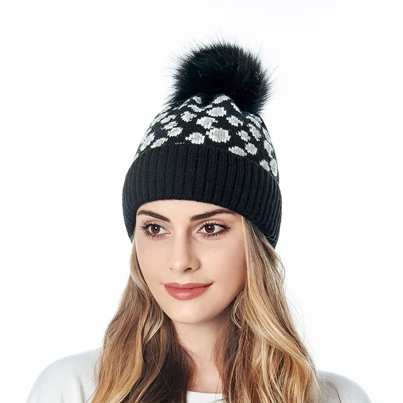 Sparsil Women Leopard Knitted Beanie Hat Female Winter Thick Warm Removable Fur Pompom Cap Elegant Skiing Running Sport Skullie
Sparsil Women Leopard Knitted Beanie Hat Female Winter Thick Warm Removable Fur Pompom Cap Elegant Skiing Running Sport Skullie
