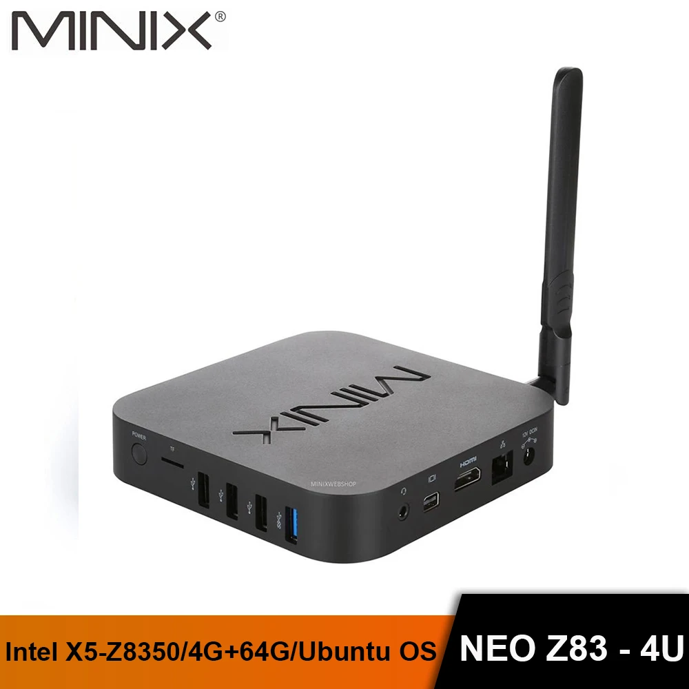 Мини ПК MINIX NEO Z83 4U Intel Atom Ubuntu 4 ГБ/64 ГБ HDMI + Mini DP двухдиапазонный Wi Fi Gigabit LAN Bluetoot