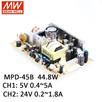 MPD-45B Meanwell 45W Dual Ouput Circuit Board PCB Switching Power Supply 110V/220V AC to 5V 24V DC 3.2A 1.2A medical safety SMPS
MPD-45B Meanwell 45W Dual Ouput Circuit Board PCB Switching Power Supply 110V/220V AC to 5V 24V DC 3.2A 1.2A medical safety SMPS