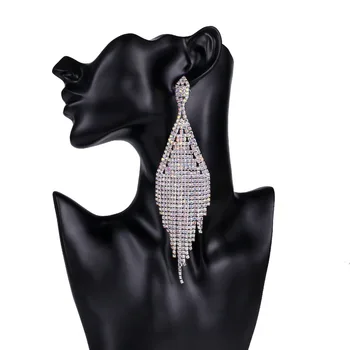 Shevalues 2017 Women Engagement Stylish AB Rhinestones Long Tassel Drop Earrings Bridal Fringe Hanging Earring Jewelry Anillos
Shevalues 2017 Women Engagement Stylish AB Rhinestones Long Tassel Drop Earrings Bridal Fringe Hanging Earring Jewelry Anillos