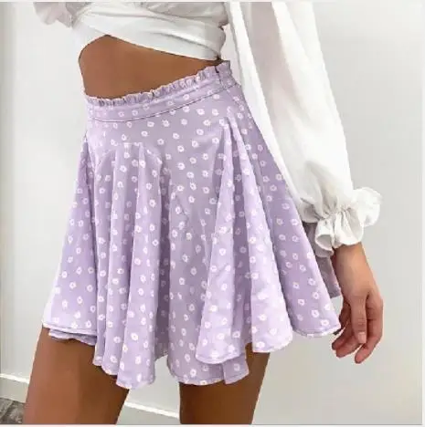 Women's Floral Print Mini Skirt, Casual High Waist Ruffle Trim Flared A-Line Short Skirt
Women's Floral Print Mini Skirt, Casual High Waist Ruffle Trim Flared A-Line Short Skirt