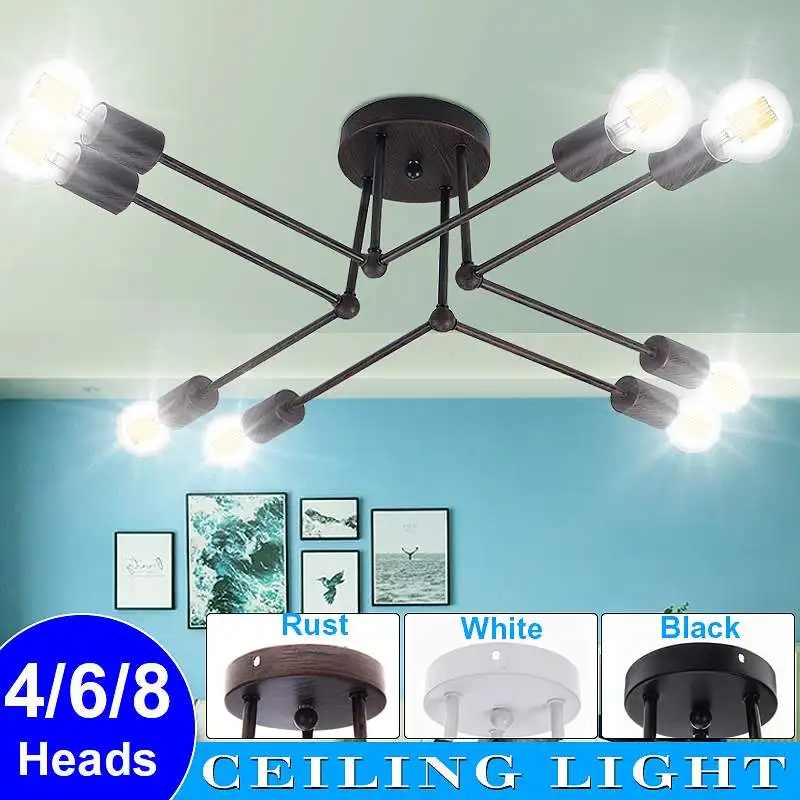 Modern E27 LED Chander Lights Vintag LED Chandeliers Industrial Edison 4/6/8 Lights Chandelier Fixture White Not Include 90-260V
Modern E27 LED Chander Lights Vintag LED Chandeliers Industrial Edison 4/6/8 Lights Chandelier Fixture White Not Include 90-260V